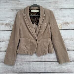 Daughter of the Liberation Corduroy Blazer Womens 4 Beige Shoulder Pads